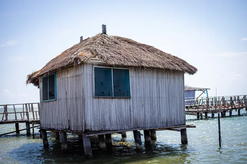 A house on stilts, reached only by canoe